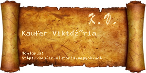 Kaufer Viktória névjegykártya